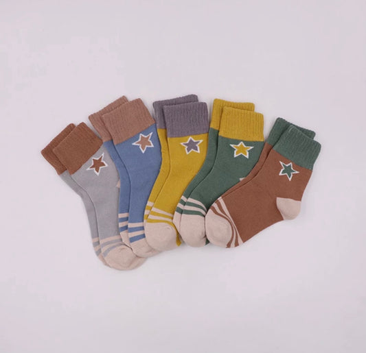 Star Print Ankle Socks (Set of 5 Pairs)