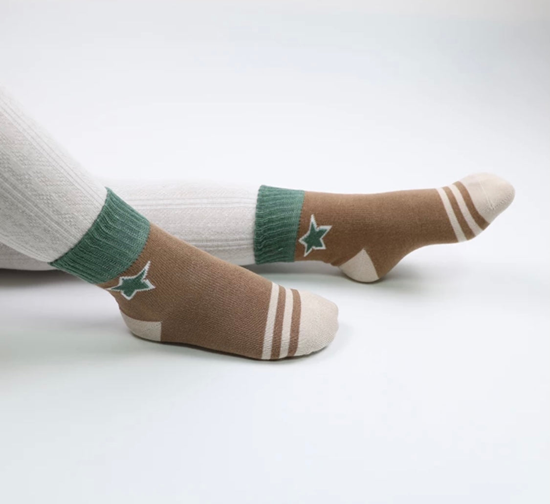 Star Print Ankle Socks (Set of 5 Pairs)